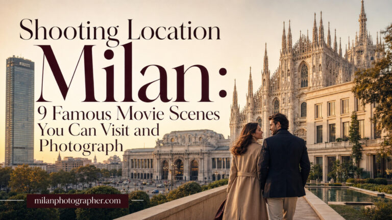 Stylish couple walking past Milan's Duomo and Pirelli Tower, cover image for a guide to famous shooting locations in Milan