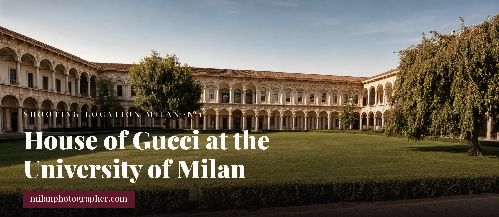 House of Gucci shooting location in Milan Renaissance arcades of the University of Milan courtyard (Ca' Granda), a House of Gucci shooting location in Milan